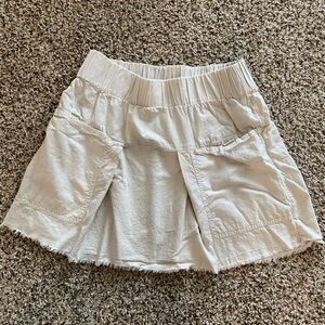 Free People FP 100% Cotton Beige Mini Skirt Mariposa Mini Skirt with Pockets
